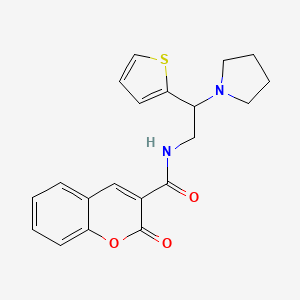 2-oxo-N-[2-(pyrrolidin-1-yl)-2-(thiophen-2-yl)ethyl]-2H-chromene-3-carboxamide