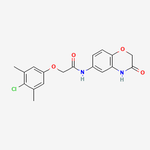 molecular formula C18H17ClN2O4 B11330393 2-(4-chloro-3,5-dimethylphenoxy)-N-(3-oxo-3,4-dihydro-2H-1,4-benzoxazin-6-yl)acetamide 