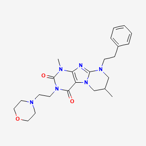 1,7-dimethyl-3-[2-(morpholin-4-yl)ethyl]-9-(2-phenylethyl)-1H,2H,3H,4H,6H,7H,8H,9H-pyrimido[1,2-g]purine-2,4-dione