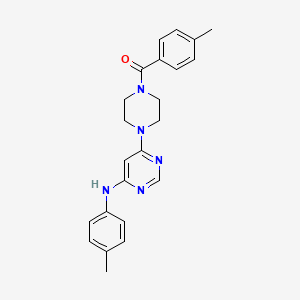 molecular formula C23H25N5O B11330428 6-[4-(4-methylbenzoyl)piperazin-1-yl]-N-(4-methylphenyl)pyrimidin-4-amine 