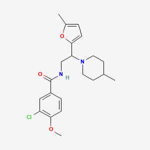 3-chloro-4-methoxy-N-[2-(5-methylfuran-2-yl)-2-(4-methylpiperidin-1-yl)ethyl]benzamide