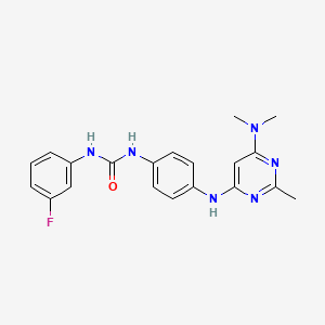 molecular formula C20H21FN6O B11330493 1-(4-{[6-(Dimethylamino)-2-methylpyrimidin-4-YL]amino}phenyl)-3-(3-fluorophenyl)urea 