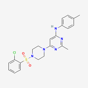 molecular formula C22H24ClN5O2S B11330504 6-(4-((2-chlorophenyl)sulfonyl)piperazin-1-yl)-2-methyl-N-(p-tolyl)pyrimidin-4-amine 