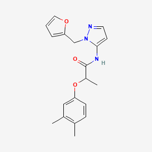 molecular formula C19H21N3O3 B11330511 2-(3,4-dimethylphenoxy)-N-[1-(furan-2-ylmethyl)-1H-pyrazol-5-yl]propanamide 