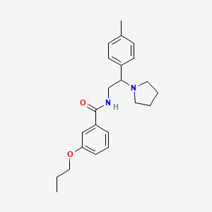 molecular formula C23H30N2O2 B11330572 N-[2-(4-methylphenyl)-2-(pyrrolidin-1-yl)ethyl]-3-propoxybenzamide 