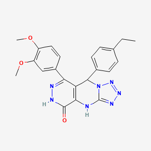 molecular formula C22H21N7O3 B11330580 10-(3,4-dimethoxyphenyl)-8-(4-ethylphenyl)-2,4,5,6,7,11,12-heptazatricyclo[7.4.0.03,7]trideca-1(9),3,5,10-tetraen-13-one 