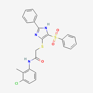 N-(3-chloro-2-methylphenyl)-2-{[2-phenyl-4-(phenylsulfonyl)-1H-imidazol-5-yl]sulfanyl}acetamide