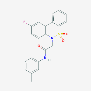 2-(9-fluoro-5,5-dioxido-6H-dibenzo[c,e][1,2]thiazin-6-yl)-N-(3-methylphenyl)acetamide