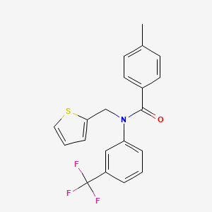 molecular formula C20H16F3NOS B11330616 4-methyl-N-(thiophen-2-ylmethyl)-N-[3-(trifluoromethyl)phenyl]benzamide 