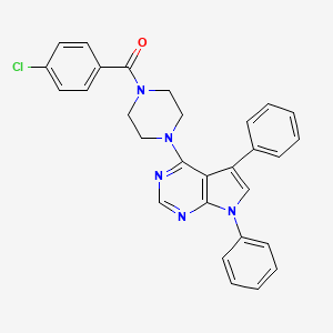 (4-chlorophenyl)[4-(5,7-diphenyl-7H-pyrrolo[2,3-d]pyrimidin-4-yl)piperazin-1-yl]methanone