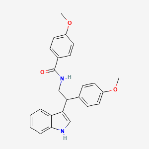 N-[2-(1H-indol-3-yl)-2-(4-methoxyphenyl)ethyl]-4-methoxybenzamide