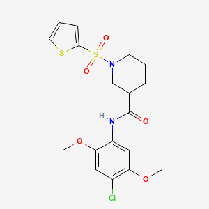 molecular formula C18H21ClN2O5S2 B11330631 N-(4-chloro-2,5-dimethoxyphenyl)-1-(thiophen-2-ylsulfonyl)piperidine-3-carboxamide 