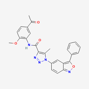 molecular formula C26H21N5O4 B11330651 N-(5-acetyl-2-methoxyphenyl)-5-methyl-1-(3-phenyl-2,1-benzoxazol-5-yl)-1H-1,2,3-triazole-4-carboxamide 