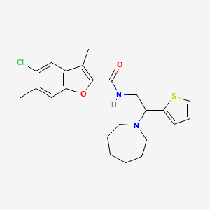 molecular formula C23H27ClN2O2S B11330694 N-[2-(azepan-1-yl)-2-(thiophen-2-yl)ethyl]-5-chloro-3,6-dimethyl-1-benzofuran-2-carboxamide 