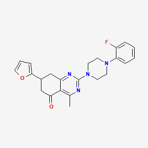 molecular formula C23H23FN4O2 B11330695 2-[4-(2-fluorophenyl)piperazin-1-yl]-7-(2-furyl)-4-methyl-7,8-dihydroquinazolin-5(6H)-one 