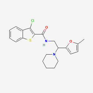 3-chloro-N-[2-(5-methylfuran-2-yl)-2-(piperidin-1-yl)ethyl]-1-benzothiophene-2-carboxamide