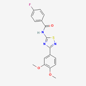 molecular formula C17H14FN3O3S B11330744 N-[3-(3,4-dimethoxyphenyl)-1,2,4-thiadiazol-5-yl]-4-fluorobenzamide 