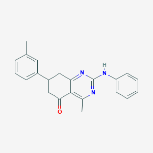 molecular formula C22H21N3O B11330757 2-anilino-4-methyl-7-(3-methylphenyl)-7,8-dihydroquinazolin-5(6H)-one 