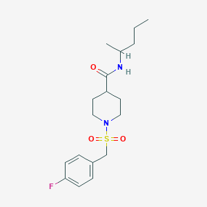 molecular formula C18H27FN2O3S B11330763 1-[(4-fluorobenzyl)sulfonyl]-N-(pentan-2-yl)piperidine-4-carboxamide 