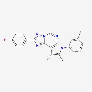 molecular formula C22H18FN5 B11330785 2-(4-fluorophenyl)-8,9-dimethyl-7-(3-methylphenyl)-7H-pyrrolo[3,2-e][1,2,4]triazolo[1,5-c]pyrimidine 