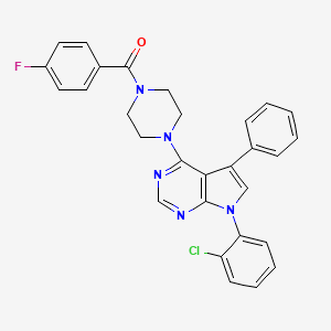 {4-[7-(2-chlorophenyl)-5-phenyl-7H-pyrrolo[2,3-d]pyrimidin-4-yl]piperazin-1-yl}(4-fluorophenyl)methanone