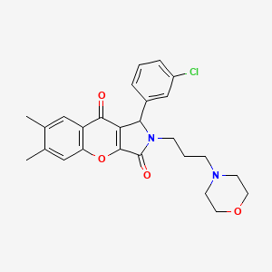 molecular formula C26H27ClN2O4 B11330823 1-(3-Chlorophenyl)-6,7-dimethyl-2-[3-(morpholin-4-yl)propyl]-1,2-dihydrochromeno[2,3-c]pyrrole-3,9-dione 