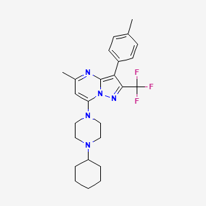 7-(4-Cyclohexylpiperazin-1-yl)-5-methyl-3-(4-methylphenyl)-2-(trifluoromethyl)pyrazolo[1,5-a]pyrimidine