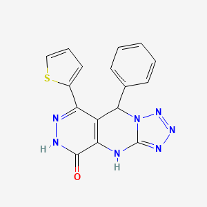 8-phenyl-10-thiophen-2-yl-2,4,5,6,7,11,12-heptazatricyclo[7.4.0.03,7]trideca-1(9),3,5,10-tetraen-13-one