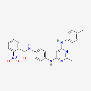 N-[4-({2-methyl-6-[(4-methylphenyl)amino]pyrimidin-4-yl}amino)phenyl]-2-nitrobenzamide