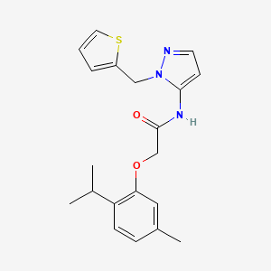 2-[5-methyl-2-(propan-2-yl)phenoxy]-N-[1-(thiophen-2-ylmethyl)-1H-pyrazol-5-yl]acetamide