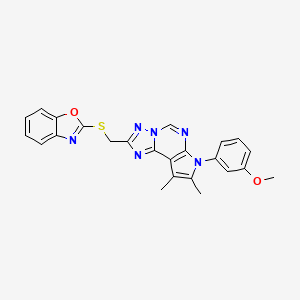 2-({[7-(3-Methoxyphenyl)-8,9-dimethyl-7H-pyrrolo[3,2-E][1,2,4]triazolo[1,5-C]pyrimidin-2-YL]methyl}sulfanyl)-1,3-benzoxazole