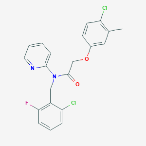 molecular formula C21H17Cl2FN2O2 B11330870 N-(2-chloro-6-fluorobenzyl)-2-(4-chloro-3-methylphenoxy)-N-(pyridin-2-yl)acetamide 