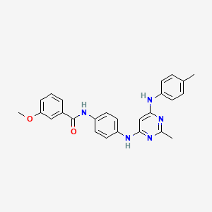 molecular formula C26H25N5O2 B11330895 3-methoxy-N-[4-({2-methyl-6-[(4-methylphenyl)amino]pyrimidin-4-yl}amino)phenyl]benzamide 