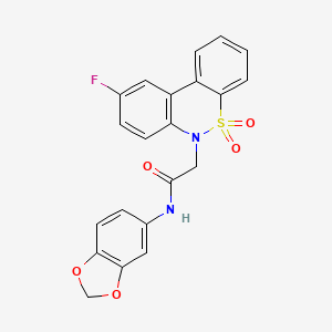 N-(1,3-benzodioxol-5-yl)-2-(9-fluoro-5,5-dioxido-6H-dibenzo[c,e][1,2]thiazin-6-yl)acetamide