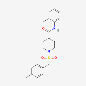 molecular formula C21H26N2O3S B11330939 1-[(4-methylbenzyl)sulfonyl]-N-(2-methylphenyl)piperidine-4-carboxamide 