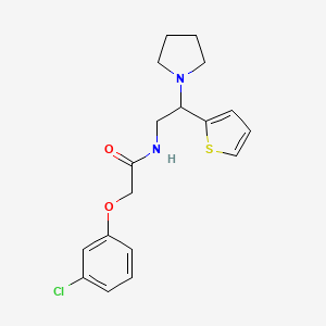 2-(3-chlorophenoxy)-N-[2-(pyrrolidin-1-yl)-2-(thiophen-2-yl)ethyl]acetamide