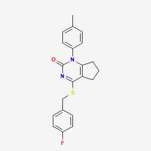 4-[(4-fluorobenzyl)sulfanyl]-1-(4-methylphenyl)-1,5,6,7-tetrahydro-2H-cyclopenta[d]pyrimidin-2-one