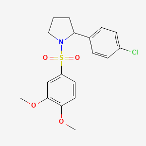 molecular formula C18H20ClNO4S B11331009 2-(4-Chlorophenyl)-1-[(3,4-dimethoxyphenyl)sulfonyl]pyrrolidine CAS No. 1174858-44-6