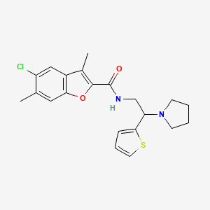 5-chloro-3,6-dimethyl-N-[2-(pyrrolidin-1-yl)-2-(thiophen-2-yl)ethyl]-1-benzofuran-2-carboxamide