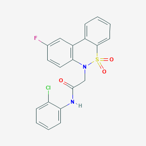 molecular formula C20H14ClFN2O3S B11331082 N-(2-chlorophenyl)-2-(9-fluoro-5,5-dioxido-6H-dibenzo[c,e][1,2]thiazin-6-yl)acetamide 