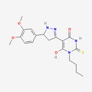 molecular formula C19H24N4O4S B11331084 (5Z)-1-butyl-5-[5-(3,4-dimethoxyphenyl)pyrazolidin-3-ylidene]-2-sulfanylpyrimidine-4,6(1H,5H)-dione 