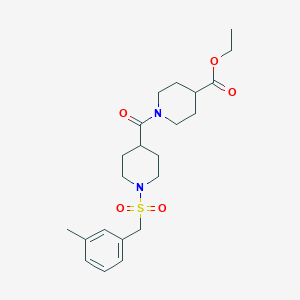 molecular formula C22H32N2O5S B11331103 Ethyl 1-({1-[(3-methylbenzyl)sulfonyl]piperidin-4-yl}carbonyl)piperidine-4-carboxylate 