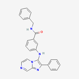 molecular formula C26H21N5O B11331104 N-Benzyl-3-({2-phenylimidazo[1,2-A]pyrazin-3-YL}amino)benzamide 