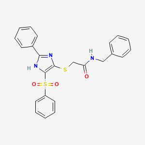 N-benzyl-2-{[2-phenyl-4-(phenylsulfonyl)-1H-imidazol-5-yl]sulfanyl}acetamide