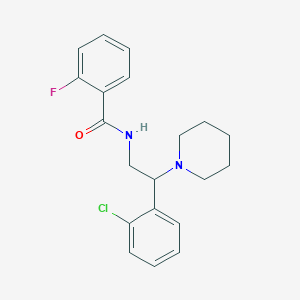 N-[2-(2-chlorophenyl)-2-(piperidin-1-yl)ethyl]-2-fluorobenzamide