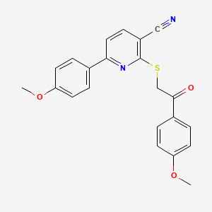 6-(4-Methoxyphenyl)-2-{[2-(4-methoxyphenyl)-2-oxoethyl]sulfanyl}pyridine-3-carbonitrile