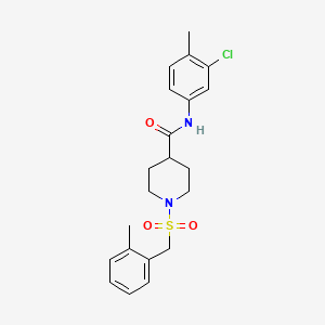 molecular formula C21H25ClN2O3S B11331169 N-(3-chloro-4-methylphenyl)-1-[(2-methylbenzyl)sulfonyl]piperidine-4-carboxamide 