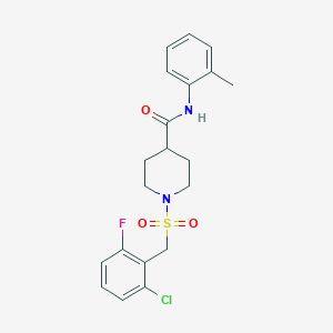 molecular formula C20H22ClFN2O3S B11331188 1-[(2-chloro-6-fluorobenzyl)sulfonyl]-N-(2-methylphenyl)piperidine-4-carboxamide 