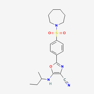 2-[4-(Azepan-1-ylsulfonyl)phenyl]-5-(butan-2-ylamino)-1,3-oxazole-4-carbonitrile