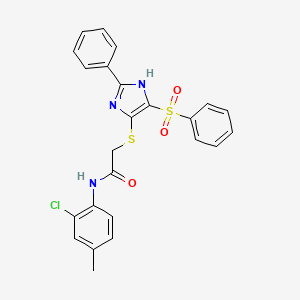 molecular formula C24H20ClN3O3S2 B11331233 N-(2-chloro-4-methylphenyl)-2-{[2-phenyl-4-(phenylsulfonyl)-1H-imidazol-5-yl]sulfanyl}acetamide 